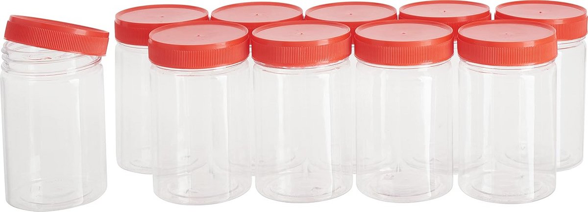 XXL 10-pack kunststof containers met schroefdeksel 200 ml