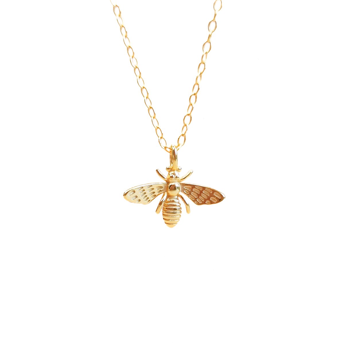 Ava & Imber | Bee Ketting Goud Vermeil | Verguld 925 Sterling Zilveren Ketting met Bij | Gouden Damesketting Goud Vermeil