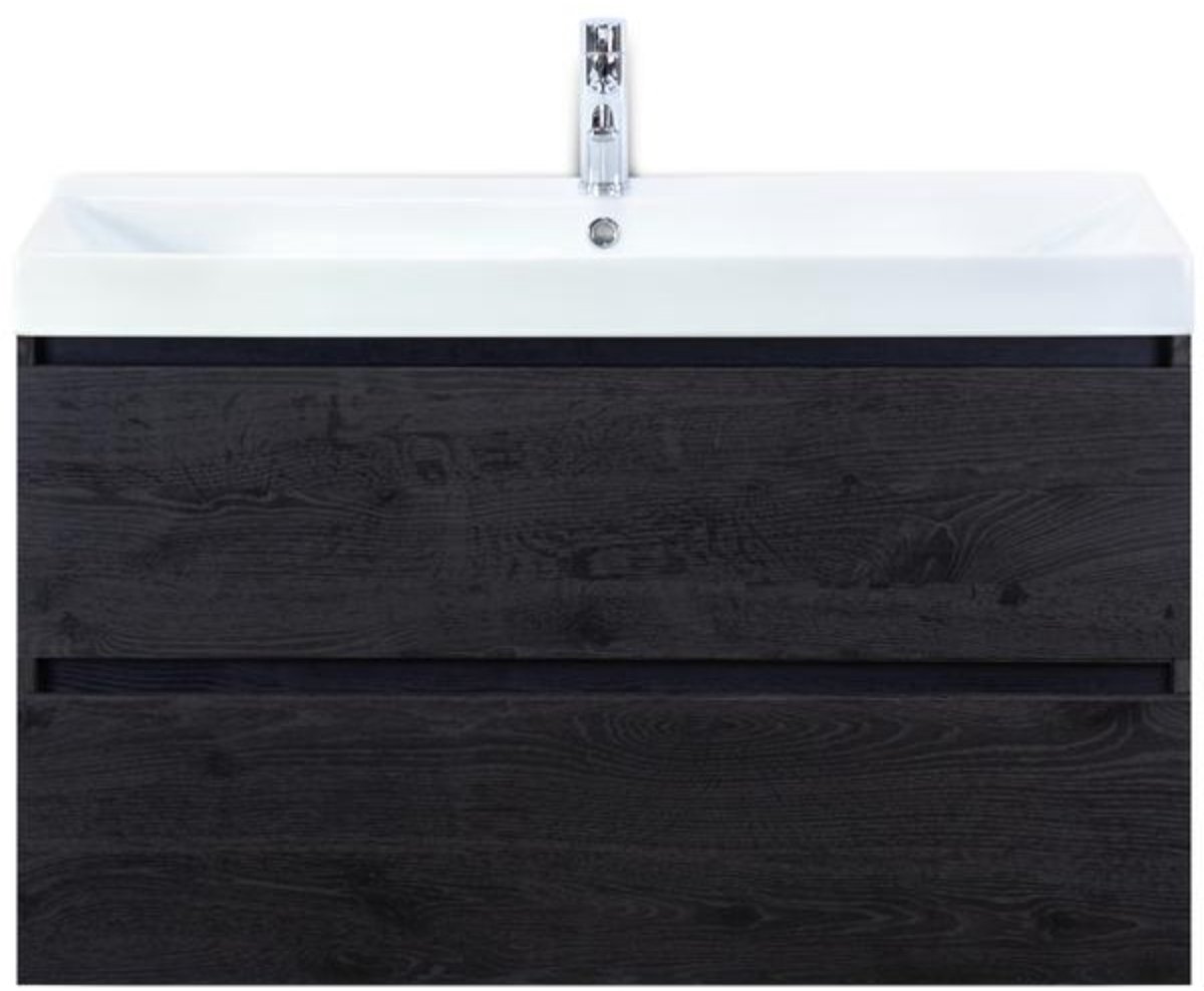 Maxx XL Badmeubelset 100 cm - Black Oak - Wastafel Just 1 Kraangat