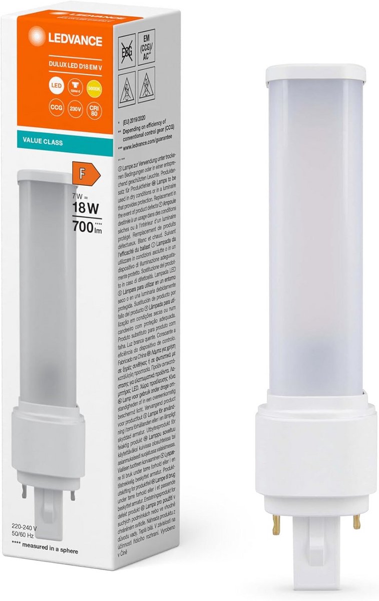 Energiezuinige 7W LED Spot 830 Warm Wit - Vervangt 18W TL'Buis