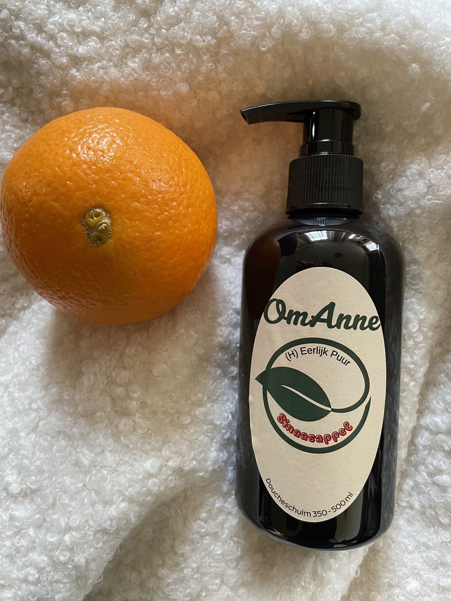 Douche en Bad Schuim Sinaasappel 500 ml. Puur Natuur! van OmAnne Prijs Inclusief Verzending!!