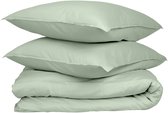 Set de housse de couette Wocha - Satin 100% Katoen (300 fils) - 240x200/220 - Vert - Qualité Premium