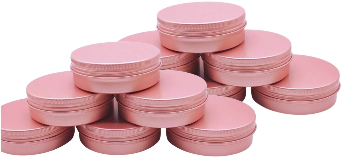 Blikjes 100ml Roze Goud 50 stuks - Lege Blikjes Mat Roze met Schroefdeksel - Leeg