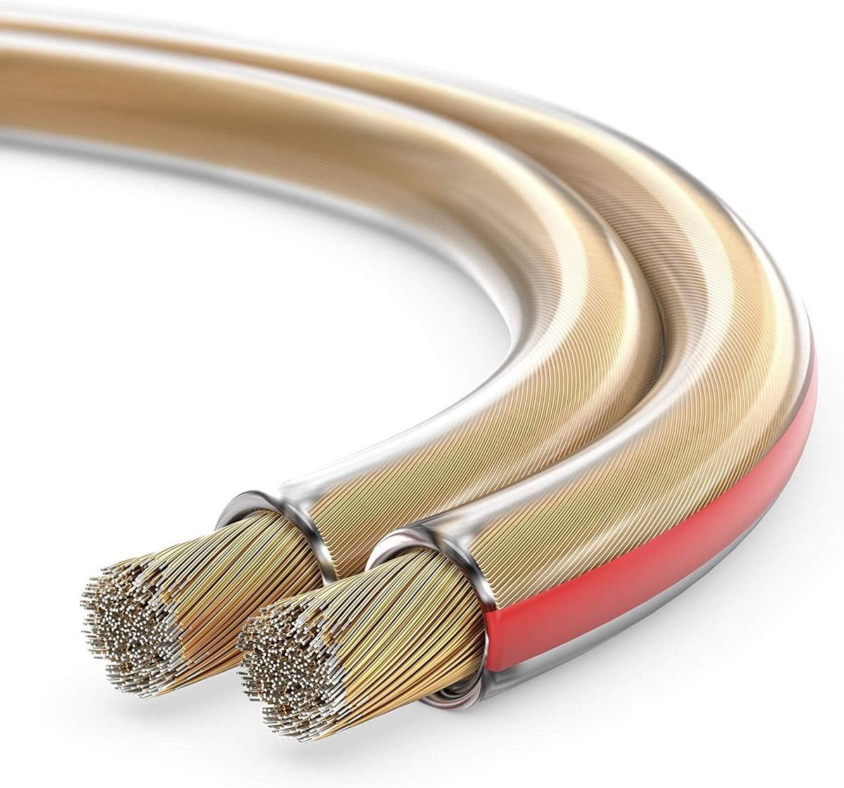 10 meter luidsprekerkabel 2x1.5mm hoge flexibiliteit transparant