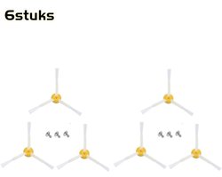 6 stuks - Accessoires voor veegmachines - Zijborstels voor iRobot Roomba 800- en 900-serie - Vervangende borstels voor modellen 860, 870, 880, 980, enz. - Reinigingsaccessoires - Wit