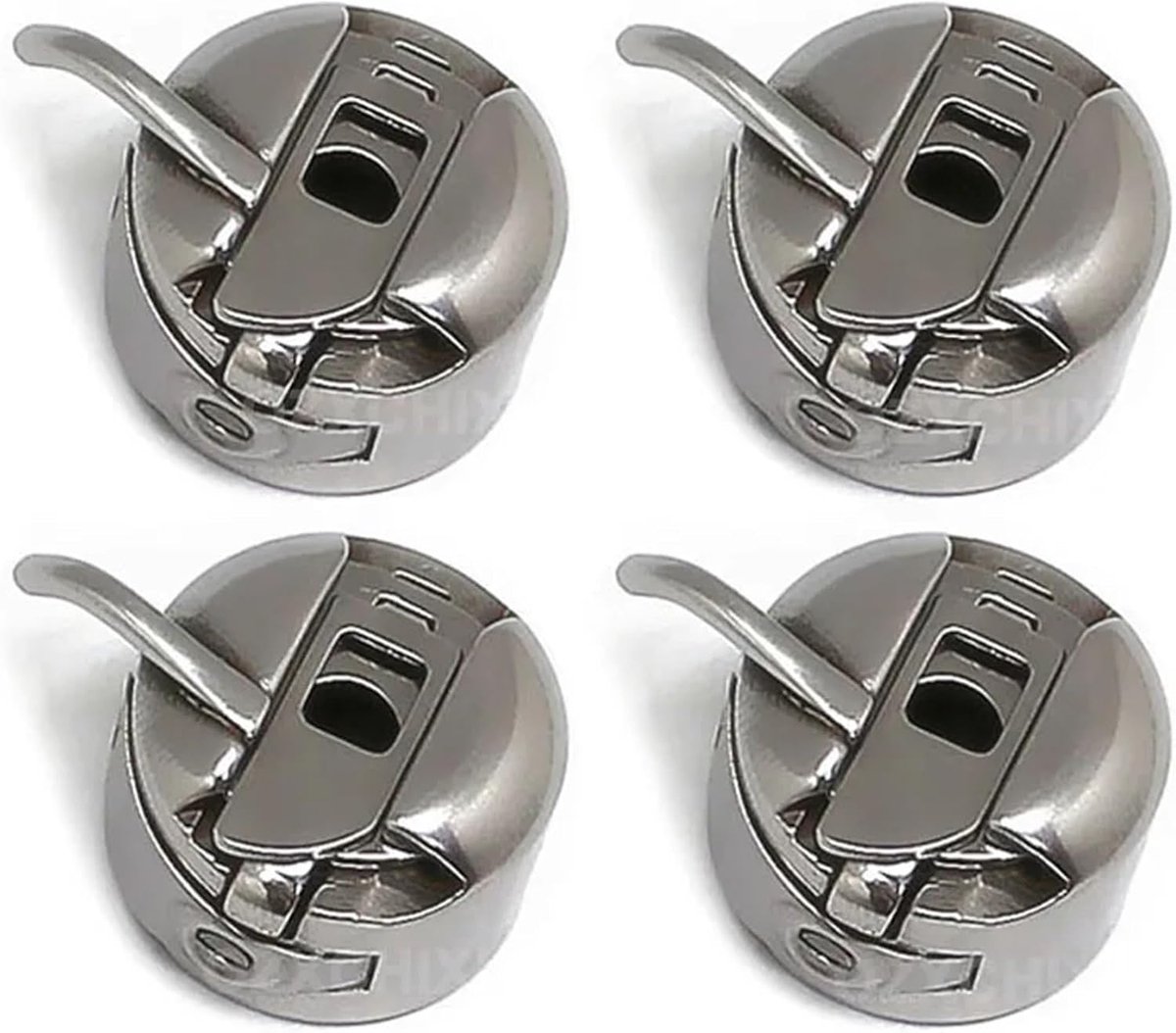 Spoelhuis - 4 Stuks - Spoelhouder - Metaal - Naaimachine-accessoires - Slotbehuizing - Eenvoudig te installeren - Geschikt voor huishoudelijke naaimachines met voetpedaal - 2.1*1.5cm - Zilver