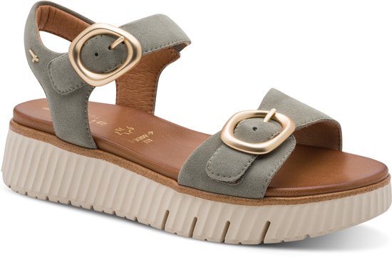 Tamaris Comfort Essentials Dames Sandalen - SAGE GROEN SUEDE
