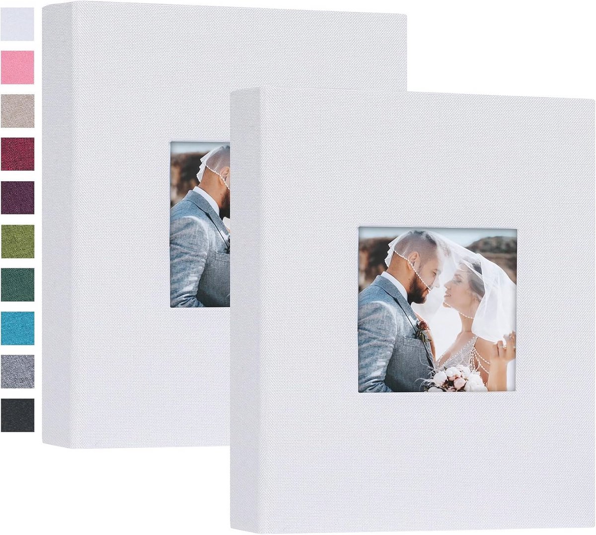 Klein 5x7 Fotoalbum met Displayvenster - Mini Prentenboek voor Kunstwerken, Ansichtkaarten en Foto's Opslag