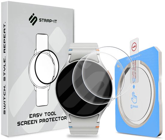 Strap-it 2-pack Screenprotector met One-Click Tool screen protector display bescherming geschikt voor Samsung Galaxy Watch 7 40mm