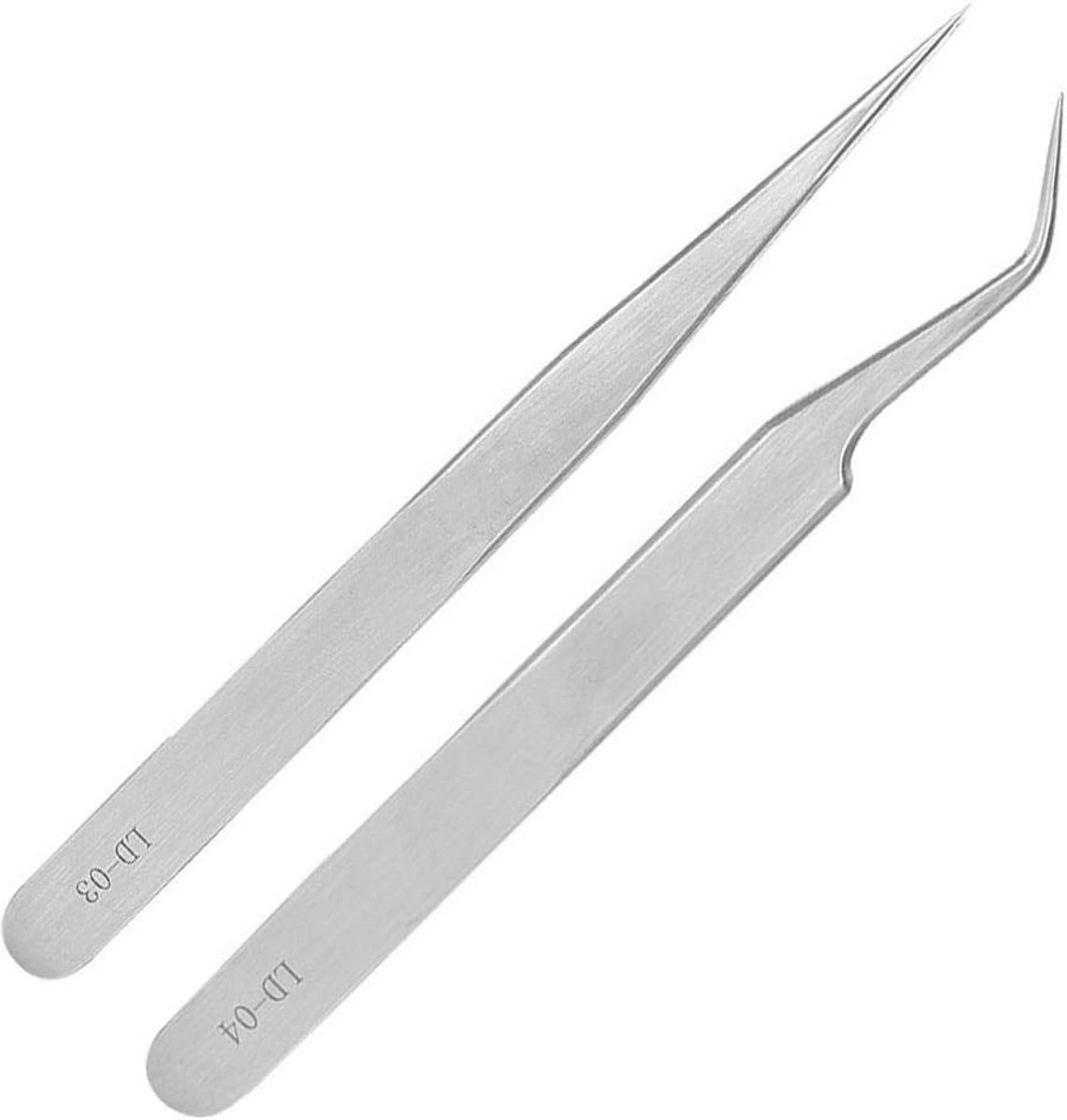 Professioneel Pincet voor Wimperextensions en Wenkbrauwen - Roestvrij Staal