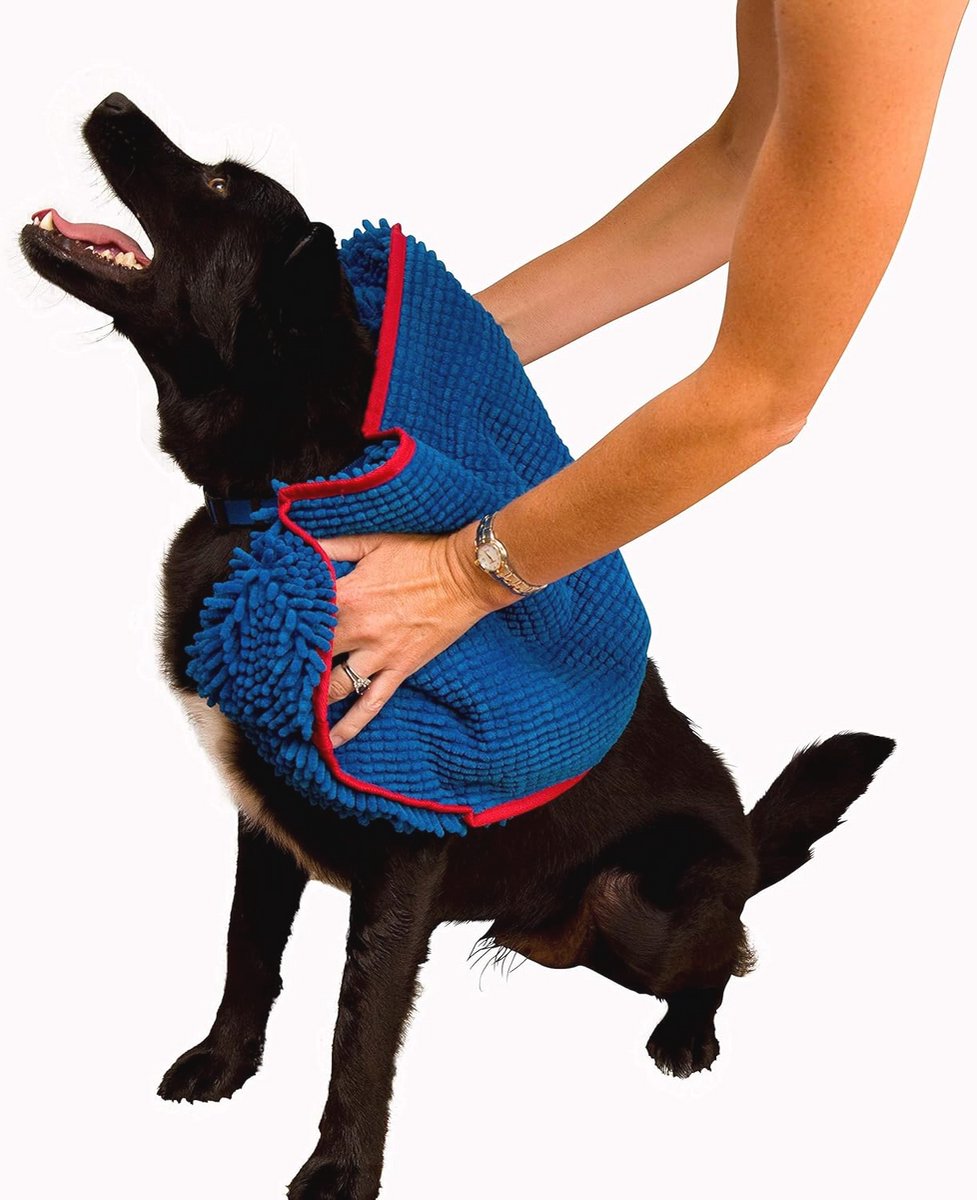 Microvezel hondenhanddoek met handzakken - Super absorberend en veelzijdig - 31-inch x 14-inch