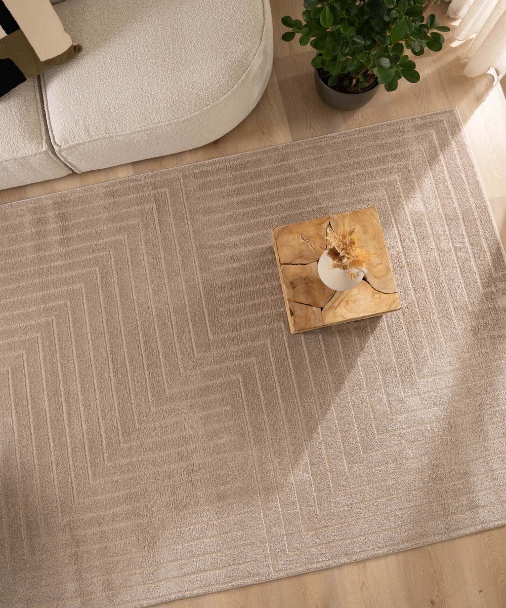 Scandinavisch vloerkleed - Contour Edge beige 100x150