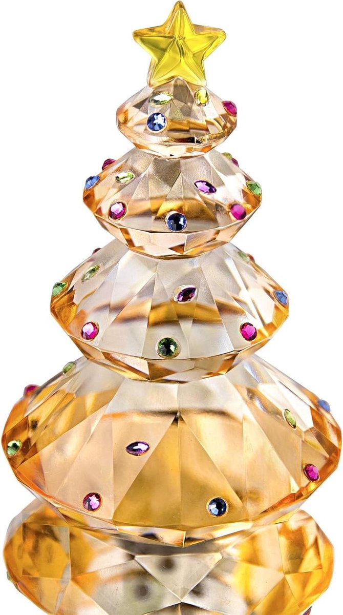 Allecta - Kristallen kerstboom beeldje verzamelobject glas presse-papier tafelornament kerstvakantie creatief cadeau