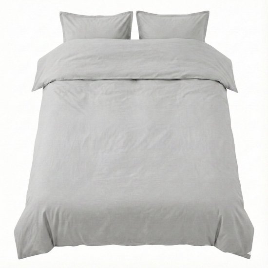 Housse de couette Tuur® 240x220 100% coton Bio - Gris Timeless - Certifiée GOTS - Avec empiècement goulot de bouteille