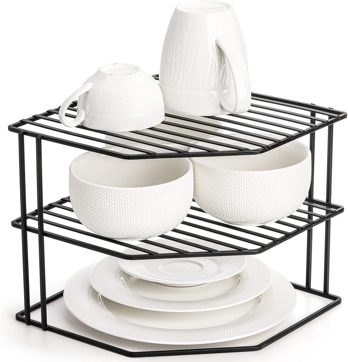 3-Tier Keuken Hoekplank Rack Organizer voor Borden en Kopjes