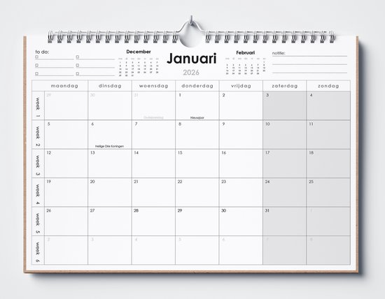 Huurdies® maandkalender - 2026 kalender - A3+