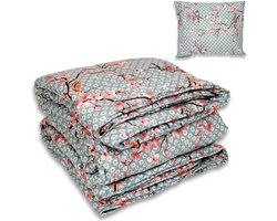 Dekbed zonder overtrek - All year 140x200cm - Japans blauw - Wasbaar Dekbed Zonder Overtrek – Hypoallergeen & Antibacterieel – 30 dagen proefslapen - Wasbaar hoesloos dekbed - Bedrukt dekbed - zomerdekbed & winterdekbed