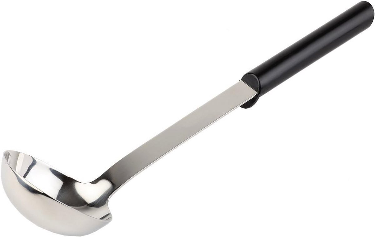 Ergonomische pollepel met antislip handgreep - RVS serveerlepel 35 cm