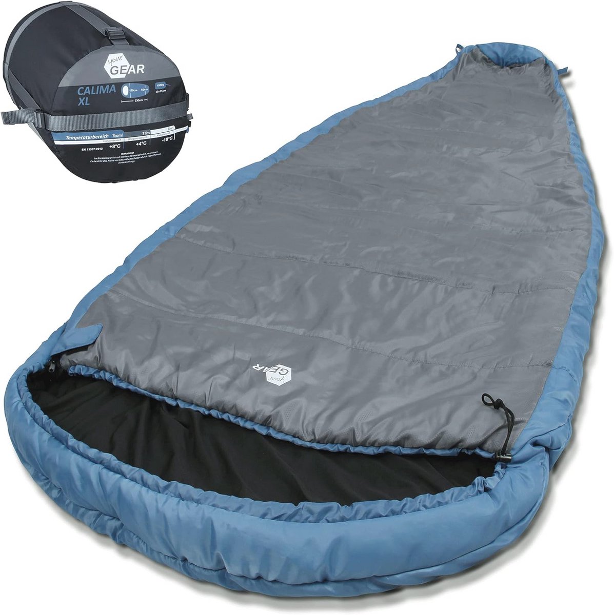 Extreem Brede Campingslaapzak tot -10 °C - 230x110cm met Capuchon