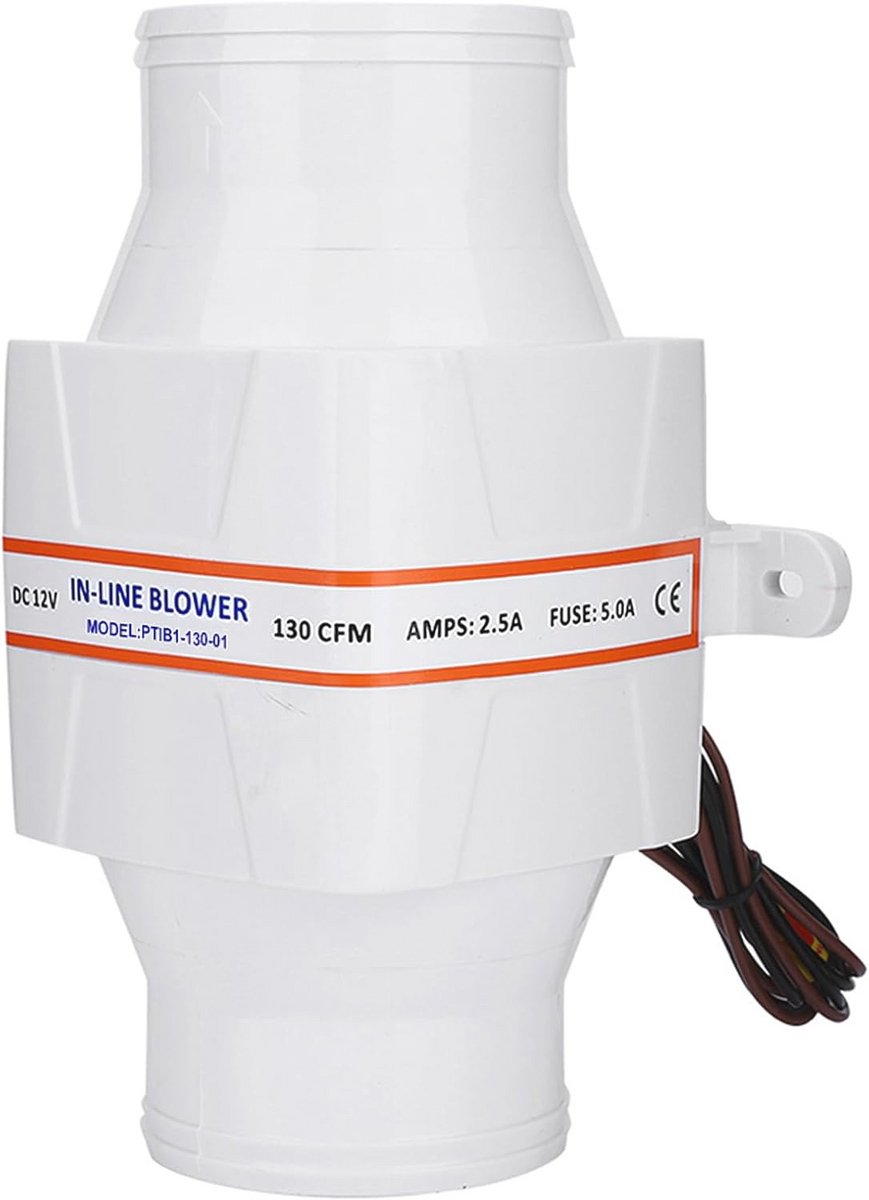 Krachtige 3-inch Inline Ventilatieventilator voor Jachten en Caravans - Marine Bilge Air Blower met Mute-bediening