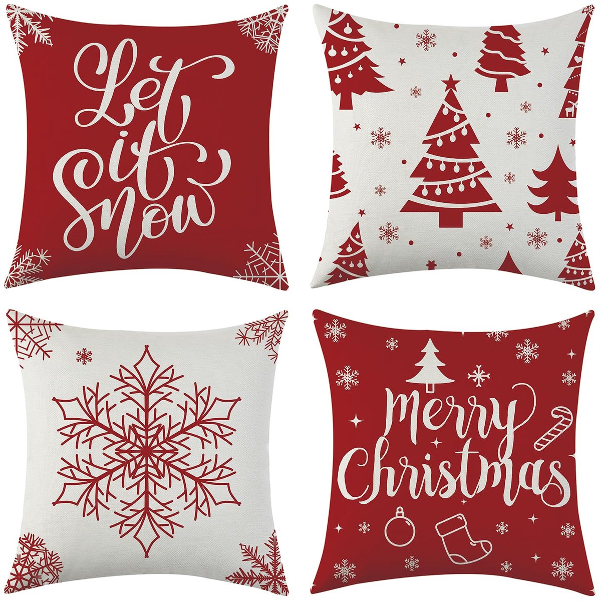 Unyqoos Decoratieve kussensloop voor stijlvolle en gezellige woonkamerinrichting Kerstmis D