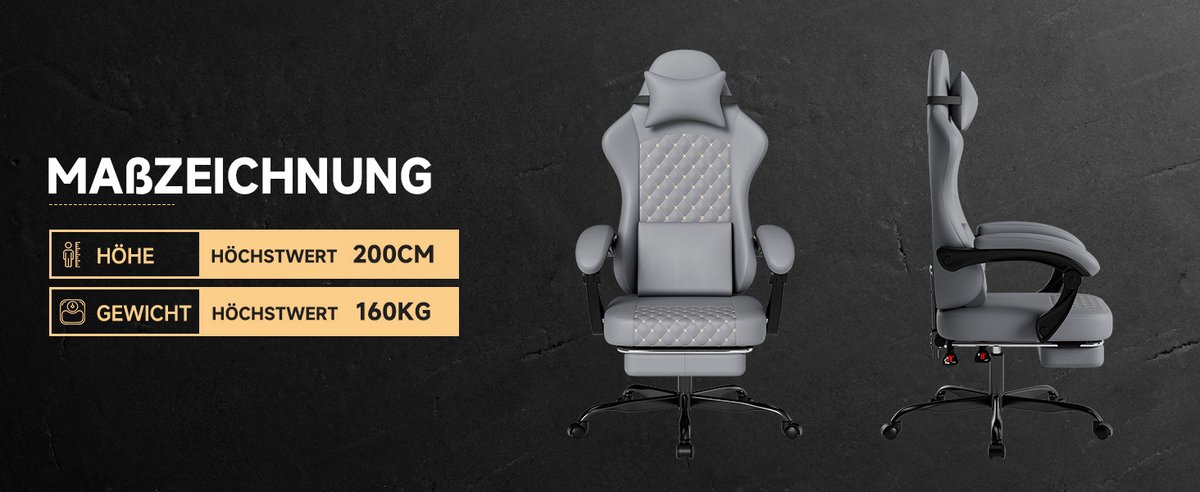 Gamingstoel - Ergonomisch Draaibaar met Massagefunctie en - afbeelding 2