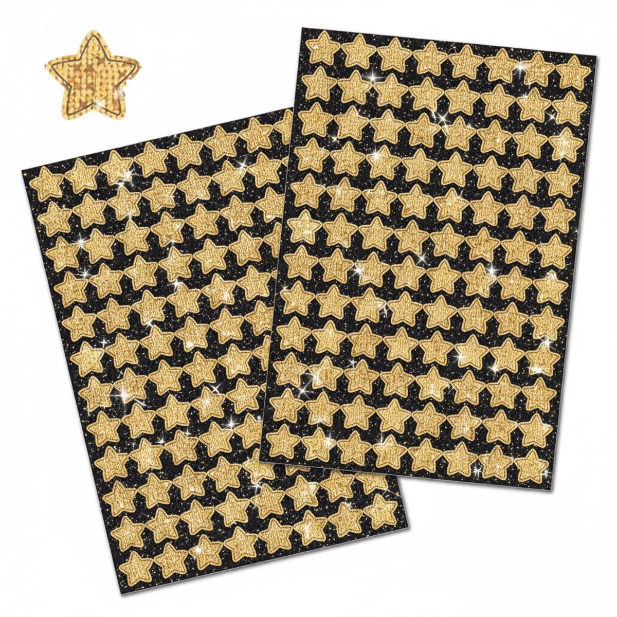 Stickervellen Gouden Glitter Sterren - 200 Sterren - 2 Stickervellen - Stickers Kerst