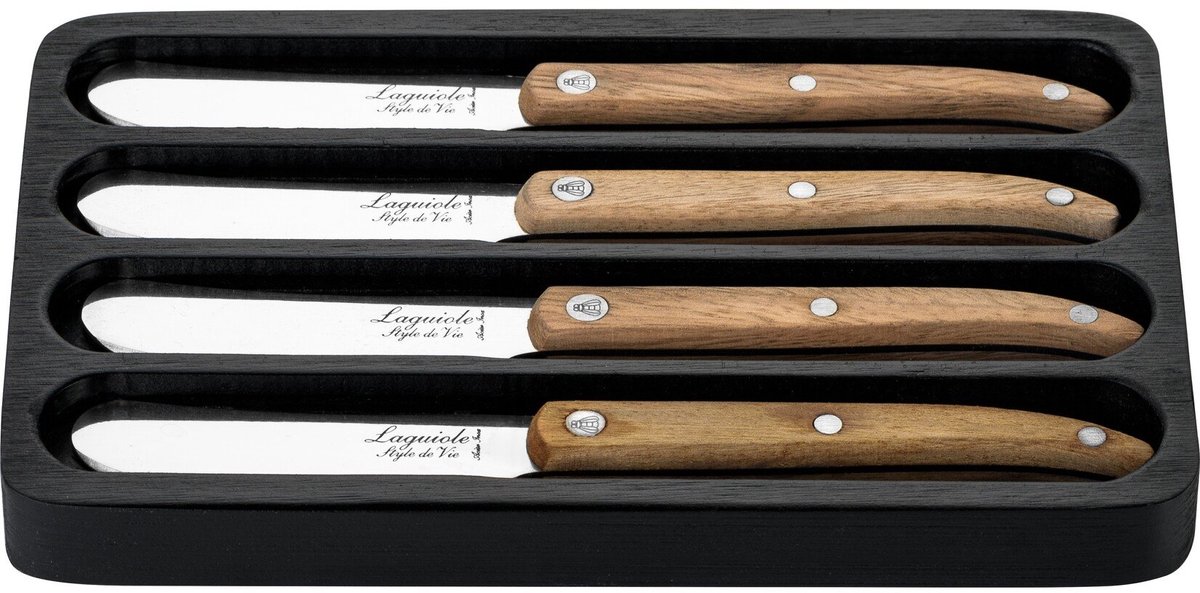 Laguiole Style de Vie Botermessen Innovation Line - 4-delig - Eiken