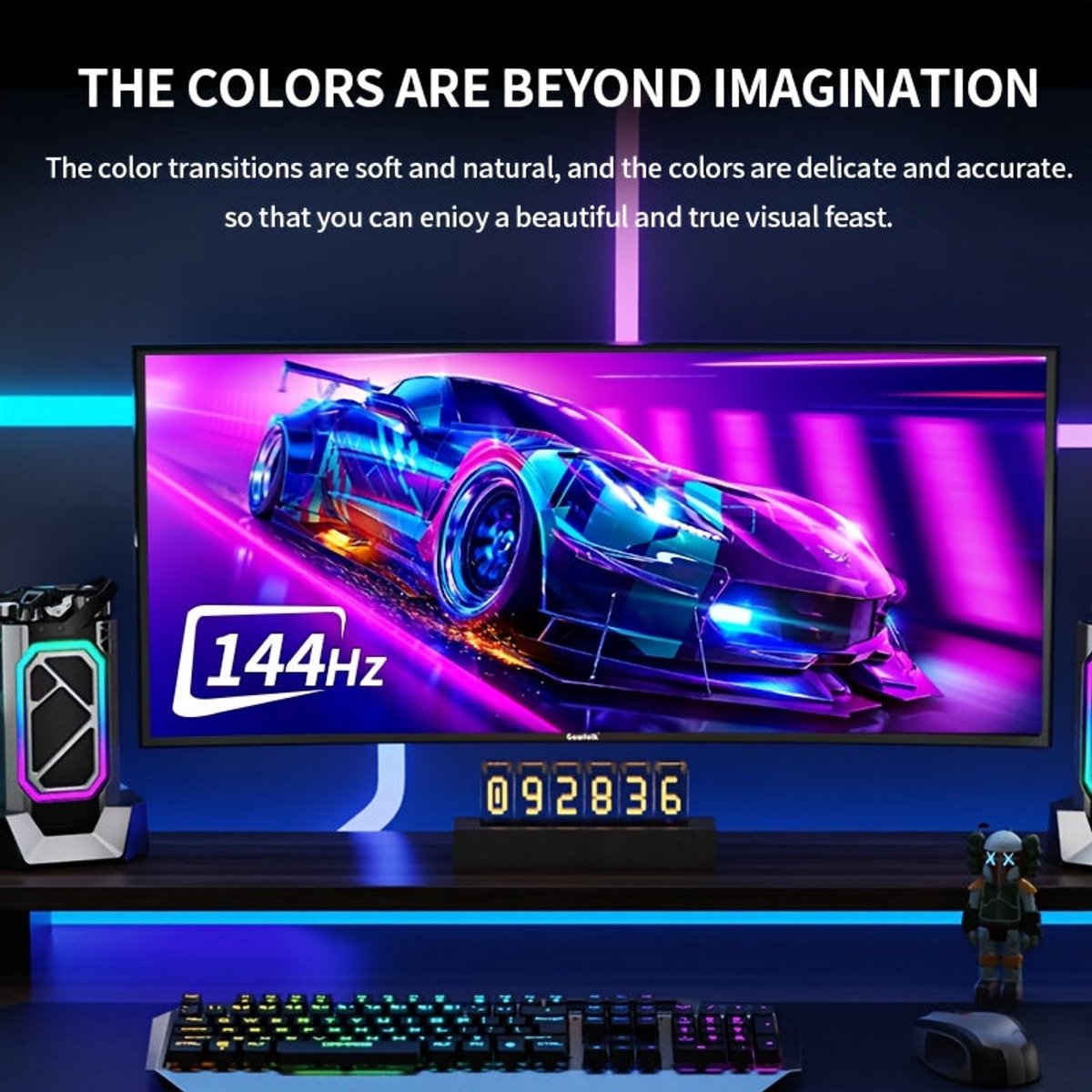 Curved Monitor - Gaming Monitor - 34 Inch - QHD+ 3440x1440 Resolutie - 144Hz Verversingssnelheid thumbnail 3
