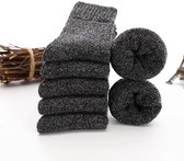 Lot de 5 paires de chaussettes chaudes pour homme, chaussettes thermiques épaisses en éponge - cadeau d'hiver pour homme, pointures 37 à 45, Zwart
