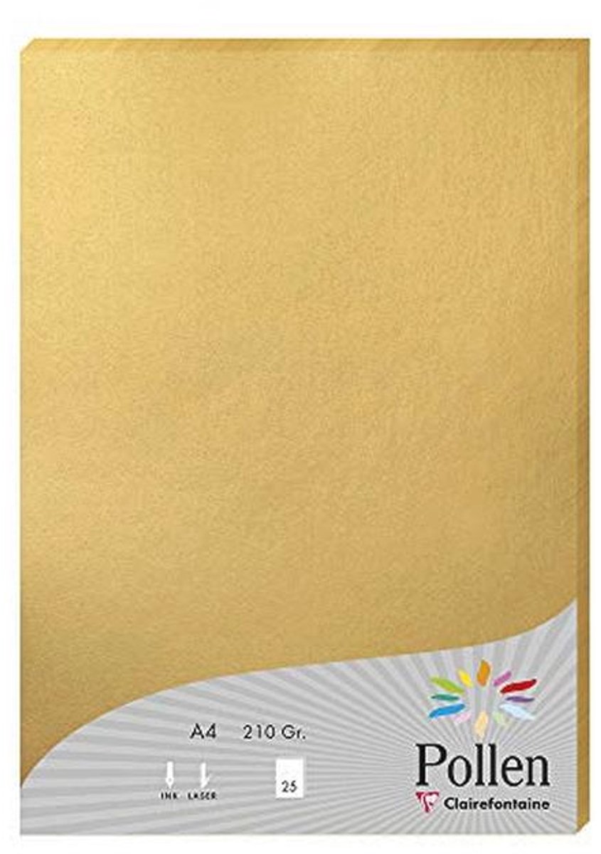Goudkleurig A4 Stuifmeel Papier - 25 Vellen, 210gsm, Zuurvrij, Inkjet & Laser Printer Compatibel