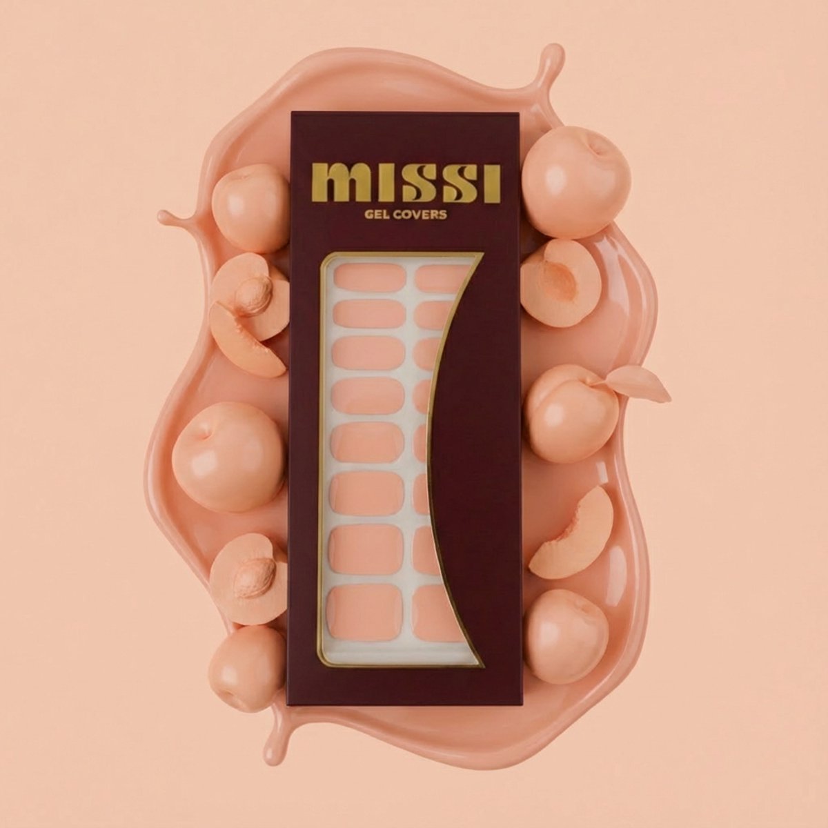 MISSI - Nagels - Nagelstickers - UV-vrije Gel Wraps - Nail Art - Zonder Droogtijd - 22 stickers - Coral Kiss
