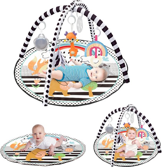 FUEGOBIRD - Baby Play Mat - Cute Baby Animals - Deluxe Gym - Colorful Interactive and Grasping Toy - Great Sounds - Developmental Play for Babies 2 Months+ - Square van Merkloos — afbeelding 5