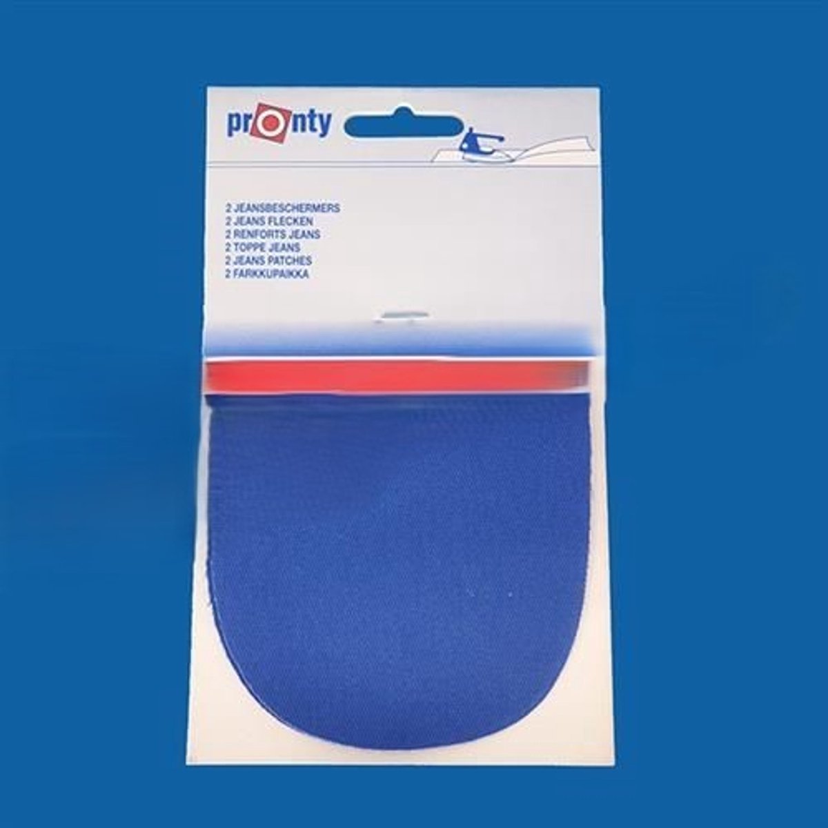 Pronty jeansbeschermers - blauw kobalt - keperkatoen - kniestukken - knielap - ovaal 10x15 cm - opstrijkbaar