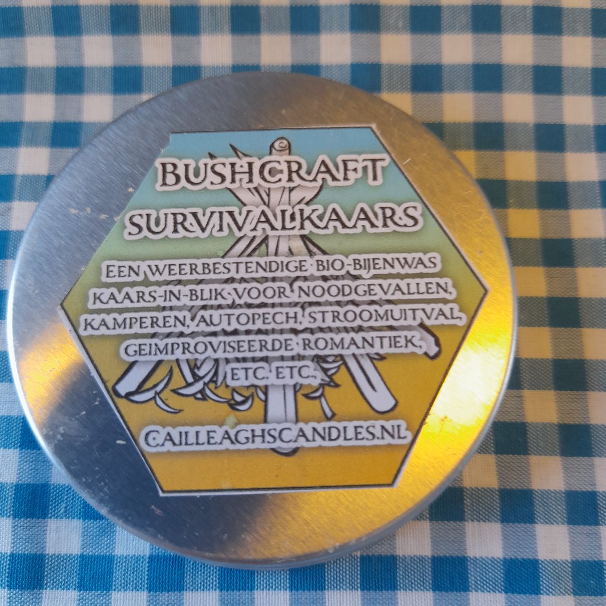 Bijenwas kaars, bushcraft noodkaarsje