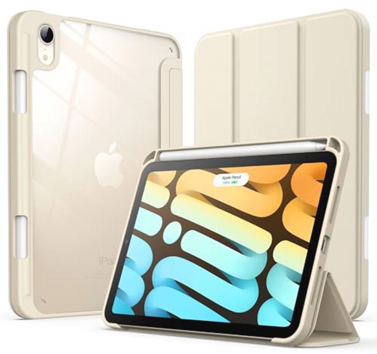 Dunne Hoes voor iPad mini met Pencil Houder en Duidelijke Achterkant