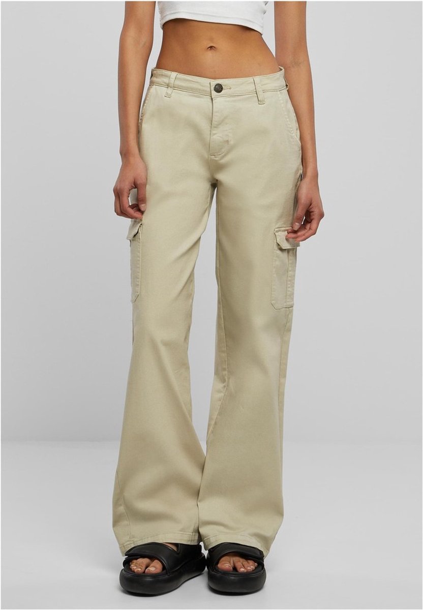 Urban Classics High Waist Straight Cargobroek Taille 29 inch Gebroken Creme