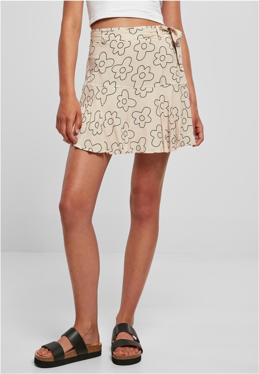 Urban Classics Viscose flower Korte rok 3XL Creme