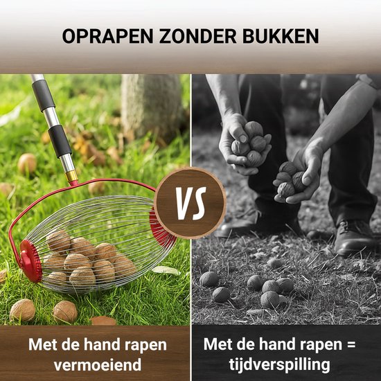 KanFix Notenraper met Telescopische Steel - Eikelraper - Notenverzamelaar - Fruitplukker van KanFix — afbeelding 4