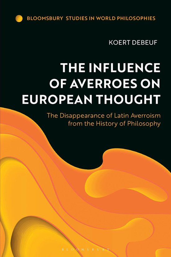 Couverture de livre 'The Influence of Averroes on European Thought' en orange et noir avec le titre et l'auteur.