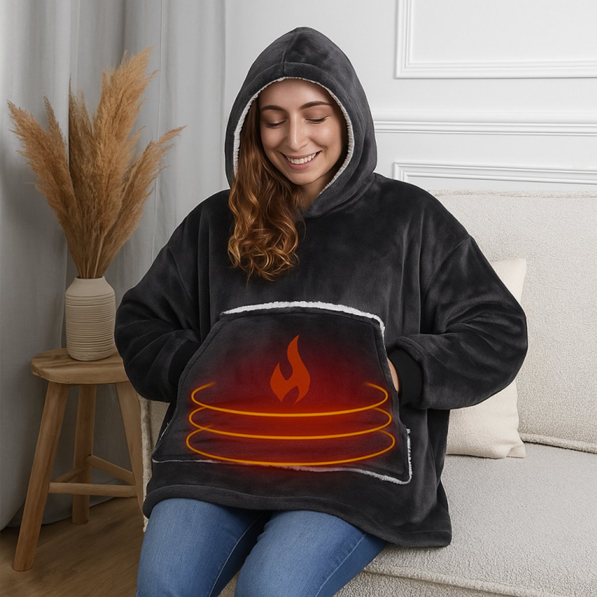CASA DI ELTURO USB Verwarmde Hoodie - Warmte deken thumbnail 4