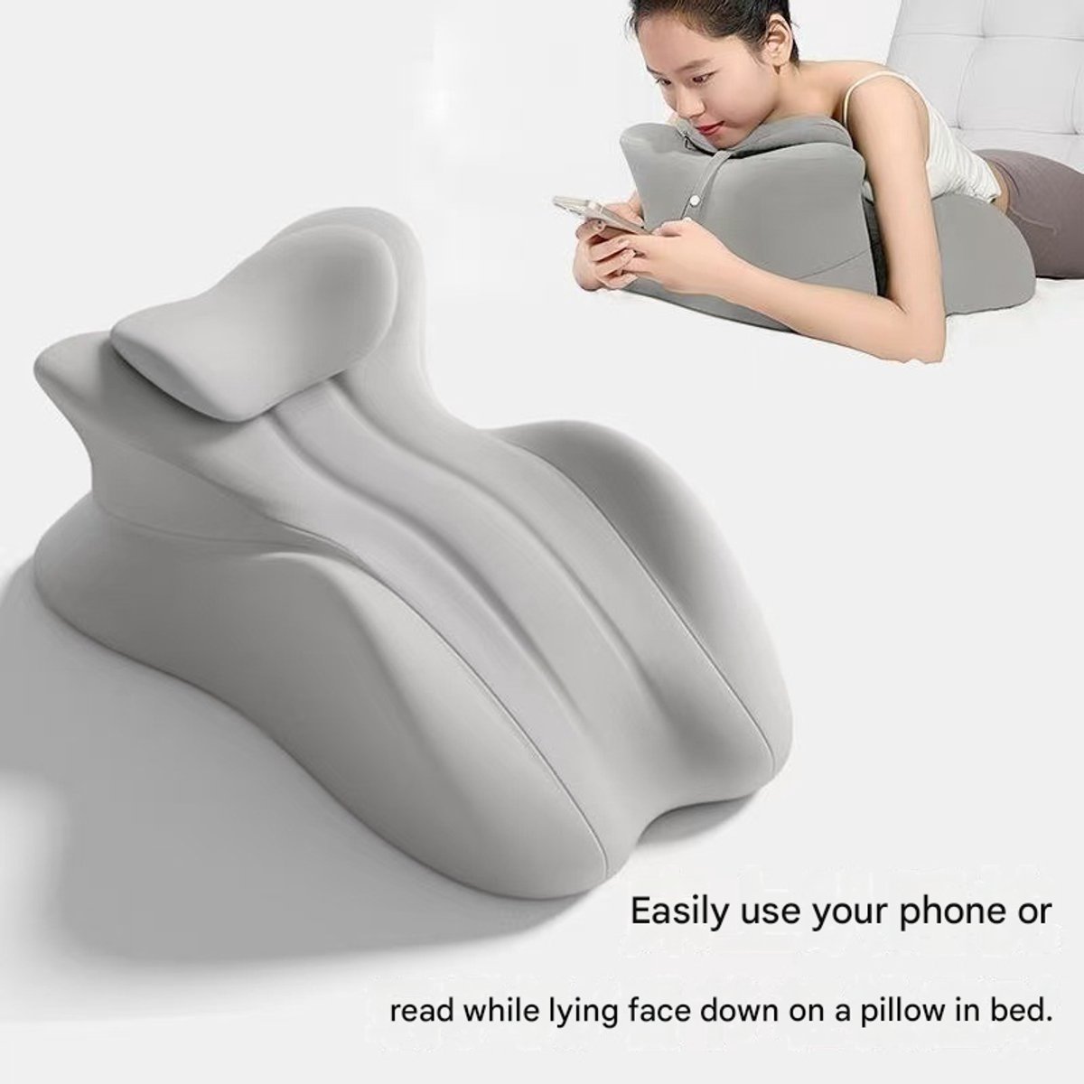 Grijs [Set] Bedslaapkussen voor meerdere posities, multifunctioneel hoofdeindekussen