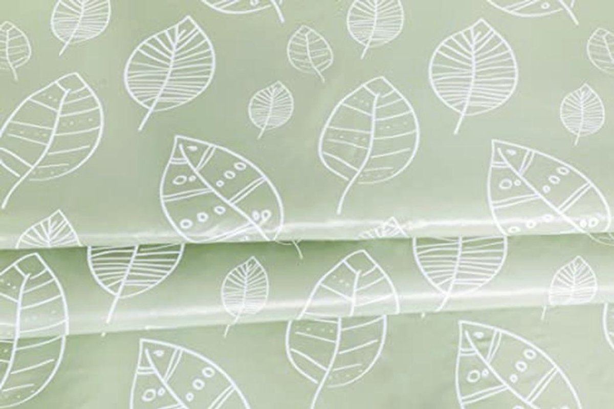 Rechthoekig PVC Tafelkleed 140 x 240 cm met Bladeren in Saliegroen