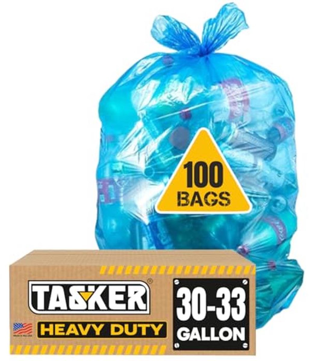 Grote recycling vuilniszakken, 33 gallon, 100 stuks, 1,2 mil dikte voor keuken en kantoor afval