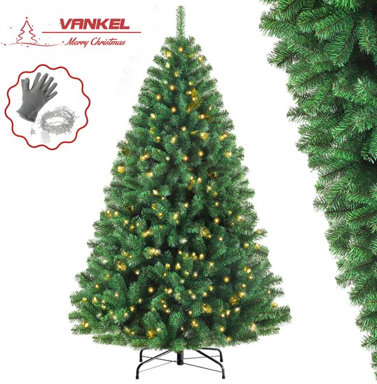 【Laatste minuut】VANKEL Kunstkerstboom - Levensechte PVC Boom - 210 cm - Bosprins - 1050 Takpunten - Stevige Metalen Voet - Feestelijke en Warme Kerstdecoratie