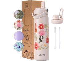 RVS Drinkfles - Bloemen