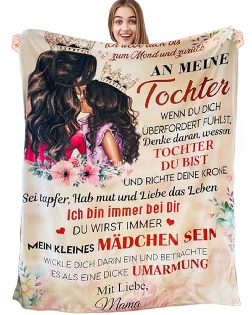Zachte Flanellen Knuffeldeken 150 x 200 cm voor Daughters, Positieve Aanmoediging, Perfect voor Binnen en Buiten