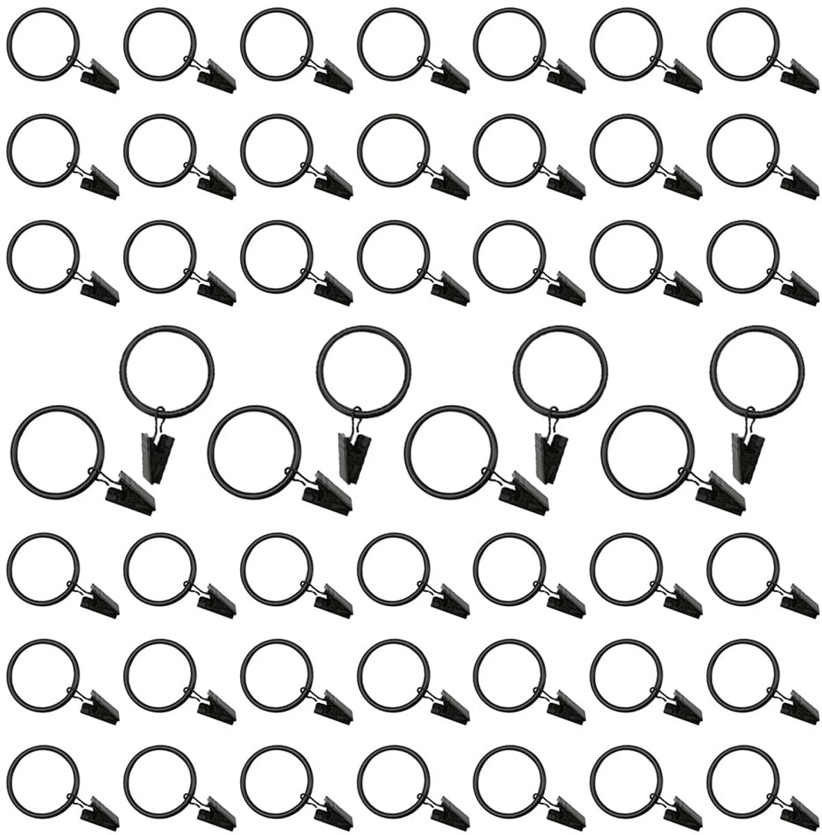50 stuks zwarte gordijnroede ringclips 25mm ophangringen sterke gordijnroede voor thuis raamdecoratie, schilderijen kunst ambachtelijke displays