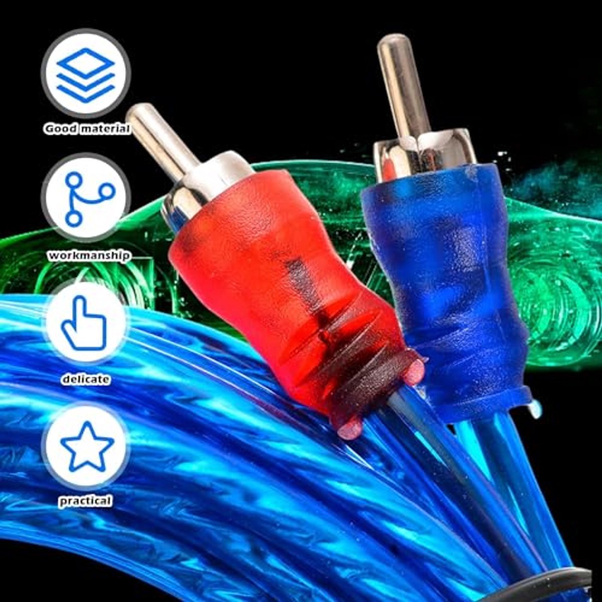 Autoversterkerkabelset, 10 GA, subwoofer en audio, 1500 W