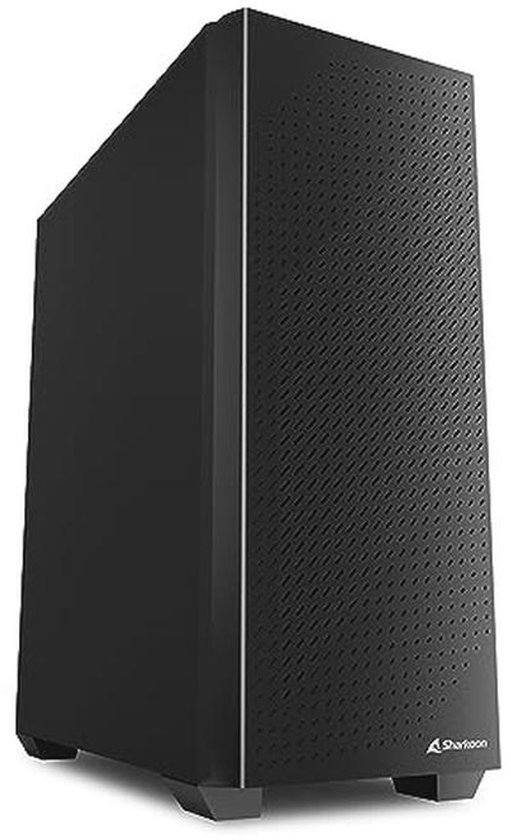 Sharkoon VS9 RGB Midi ATX PC-behuizing – Zwart, Met 3 Ventilatoren (2x 120mm + 1x RGB), Gehard Glas Zijpaneel, USB-C, Geschikt Voor 2 Radiatoren